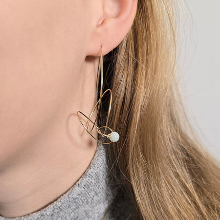 14K gouden Libertas oorbel met jade