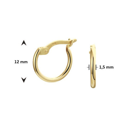 Gouden klapoorringen 12 mm
