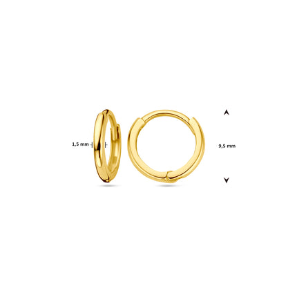 Gouden klapoorringen 9,5 mm