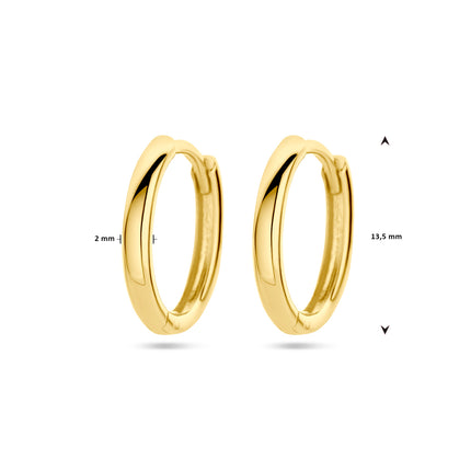 Gouden klapoorringen 13,5 mm