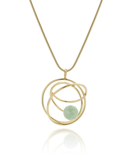14K gouden hanger met jade.