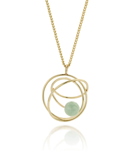 14K gouden hanger met jade.