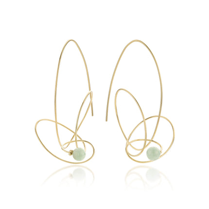 14K gouden oorbellen met jade.