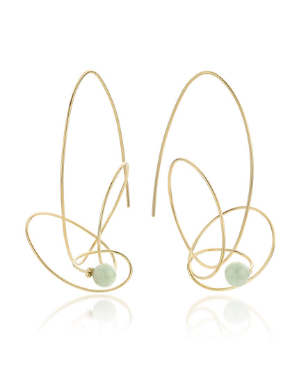 14K gouden oorbellen met jade.