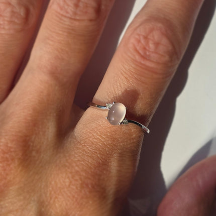 Ring met rozekwarts