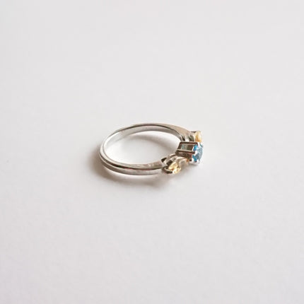 Ring met topaas en citrien