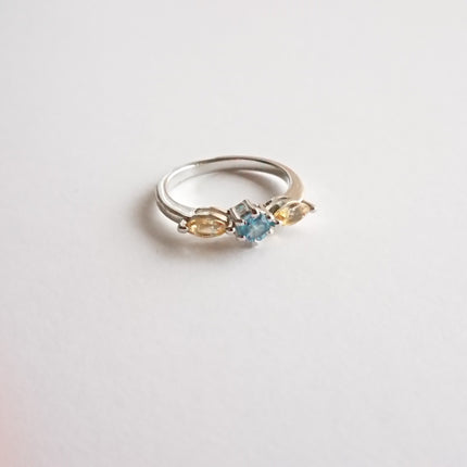 Ring met topaas en citrien