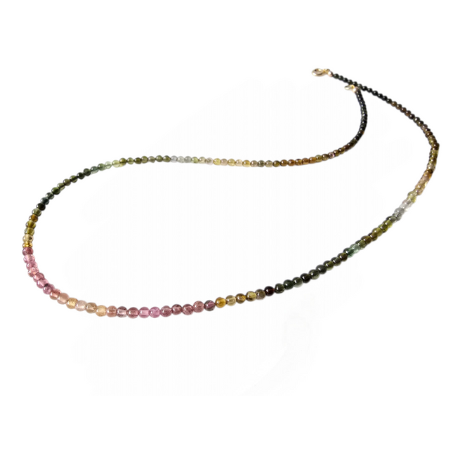 Toermalijn collier, 45 cm, 14k